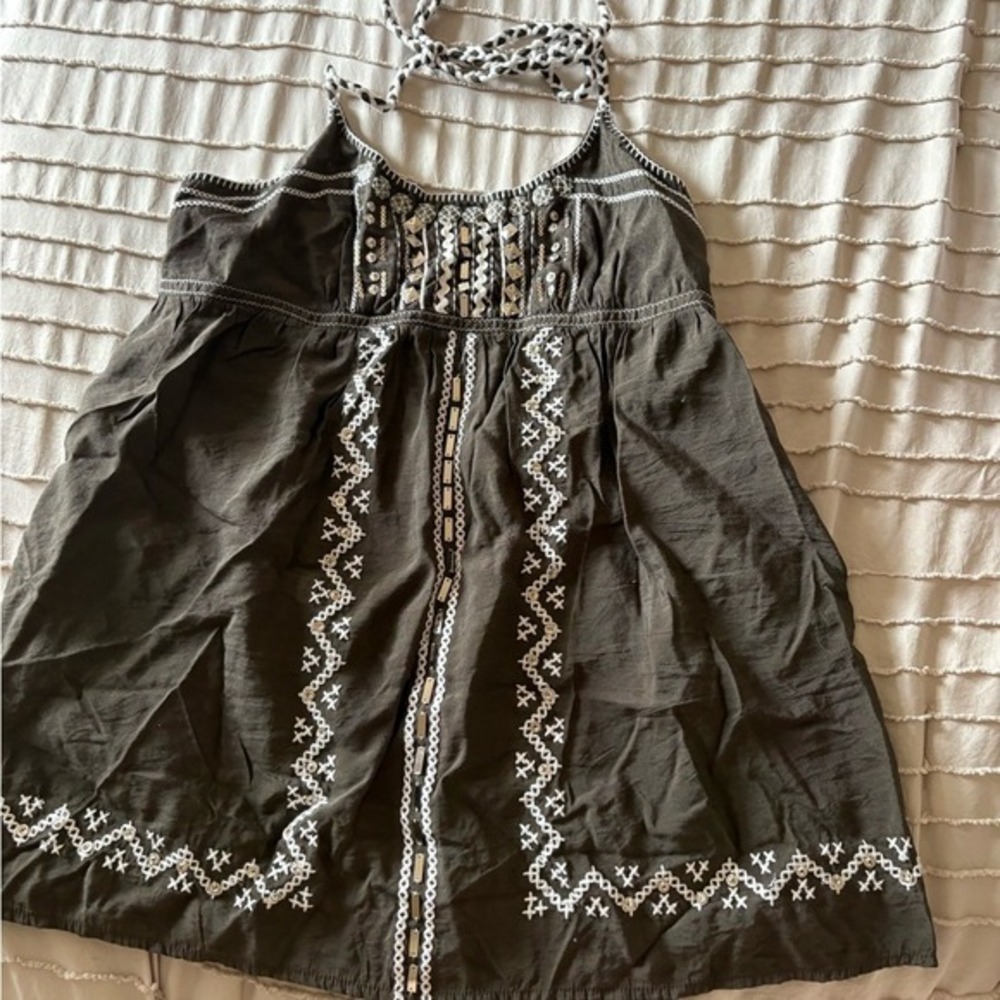 Y2K Embroidered Halter Top M